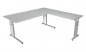 Preview: Winkelschreibtisch Form4 C-Fuss 180x180 cm Lichtgrau